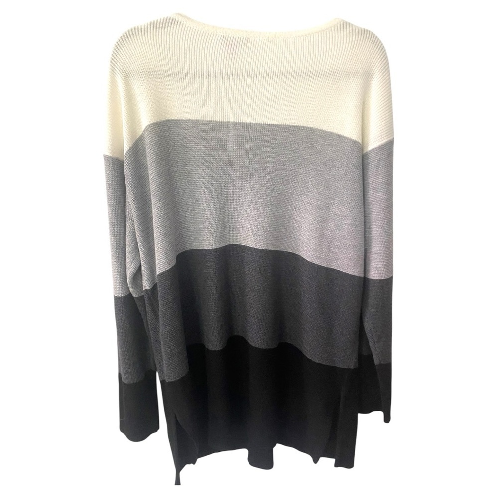 Vince Camuto Cream and Gray Crew Neck Sweater - Picture 2 of 7